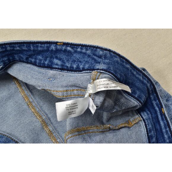 Lane Bryant Flex Magic High Rise Skinny Plus Size 26 Blue Denim Jeans Zip Cotton - Picture 6 of 8